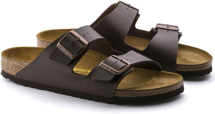 BIRKENSTOCK Unisex Arizona Birko-Flor Nubukleder Weit Pantoletten 39 EU Braun Dunkelbraun, 39 EU Bra