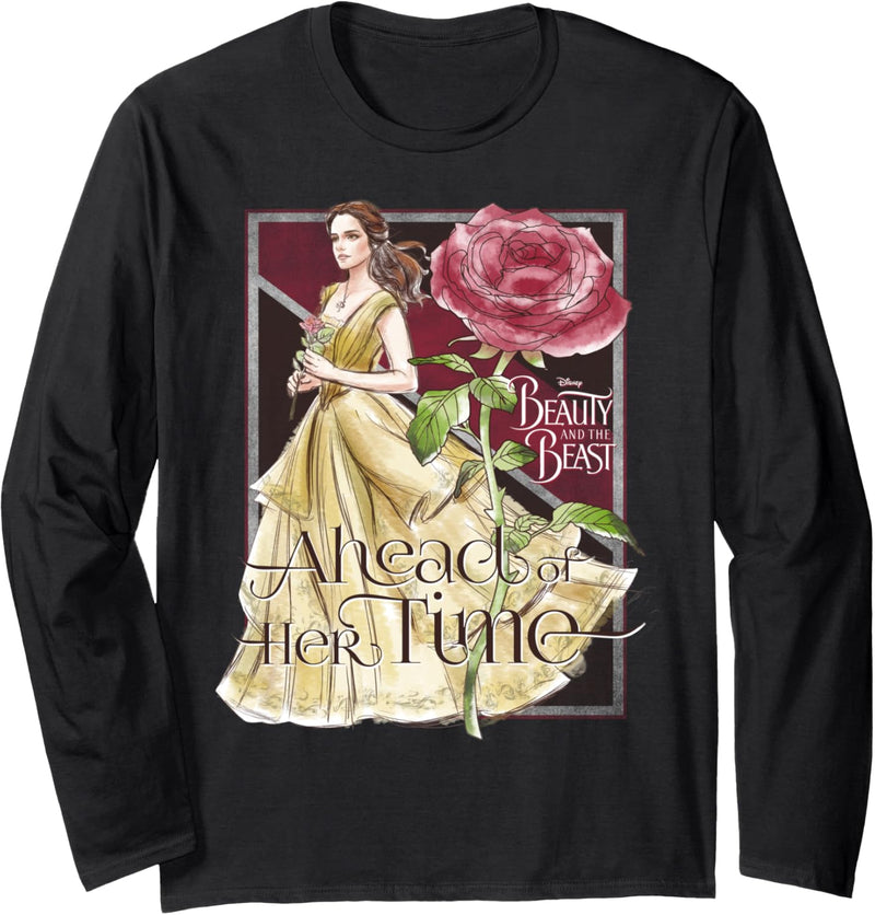 Disney Beauty And The Beast Belle Ahead Of Her Time Poster Langarmshirt