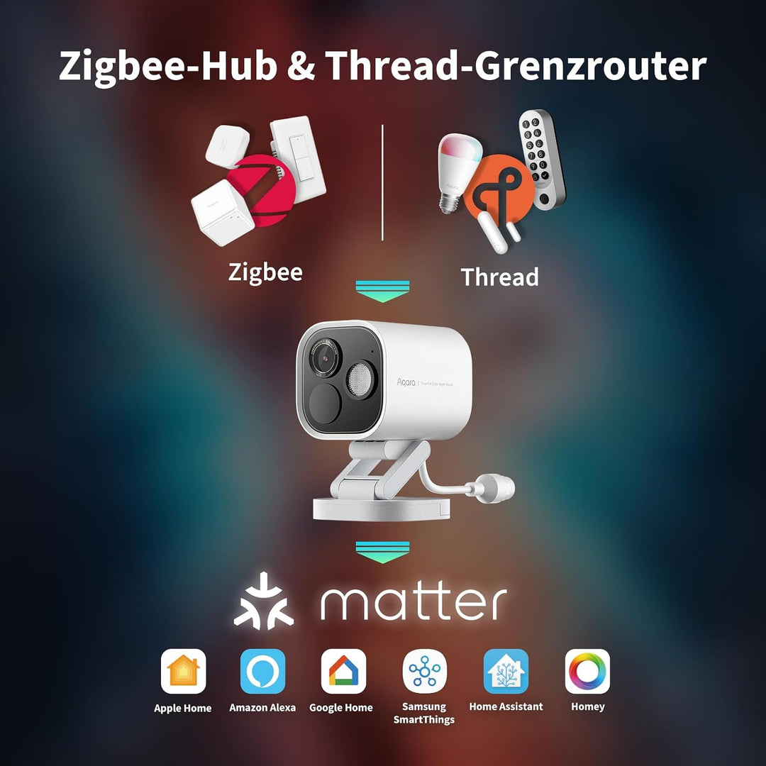 Aqara 4MP Kamera-Hub G5 Pro WLAN, Echtfarbe Nachtsicht Überwachungskamera Aussen, 2,4/5GHz, HomeKit