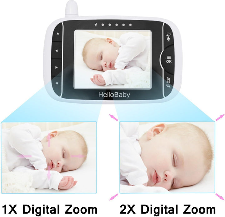 HelloBaby Babyphone mit Kamera HB32 3.2" Digital Funk TFT LCD Drahtloser Video baby Monitor mit Digi