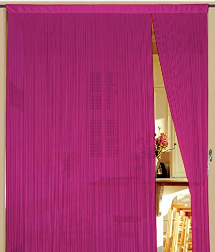 Kaikoon Fadenvorhang Fadenstore Messe B1 schwer entflammbar 90 cm x 240 cm pink