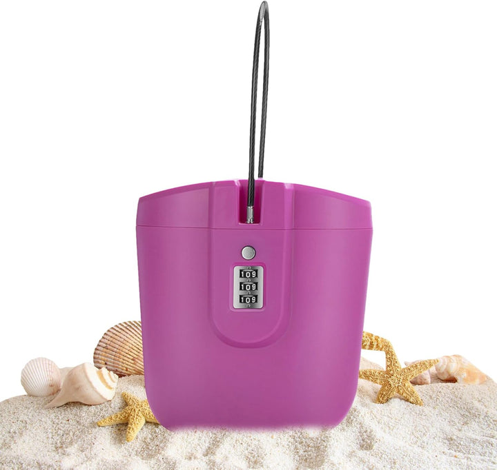 Generic Strandschlossbox, wasserdichte Schlüsselschlossbox mit Zahlencode, Strandtresor, Makler, per