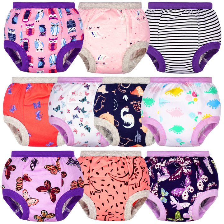 BIG ELEPHANT Baby Mädchen 6er-Pack Töpfchen-Unterwäsche, gepolsterte, saugfähige Blumen-Trainingshos