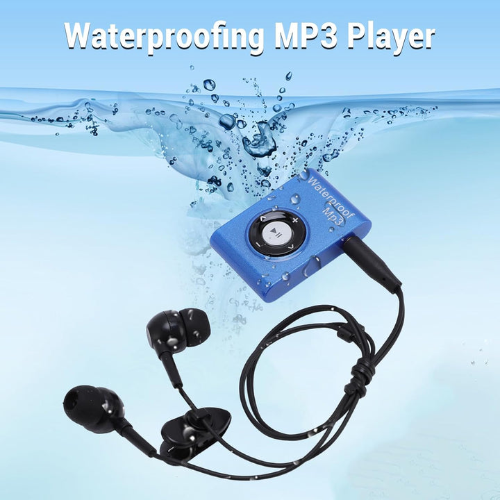 IPX8 wasserdichte MP3 -Player, Musikplayer mit Rückenclip, Eingebaut in 8 GB Speicher, Unterwasser -