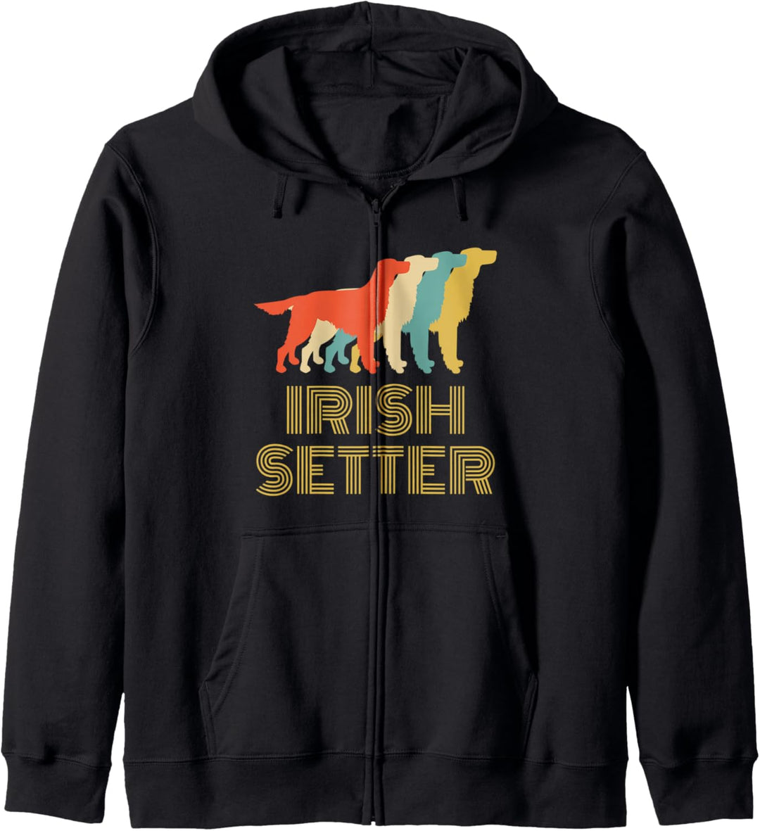 Irish Setter Hunde-Silhouette im Vintage-Look Kapuzenjacke