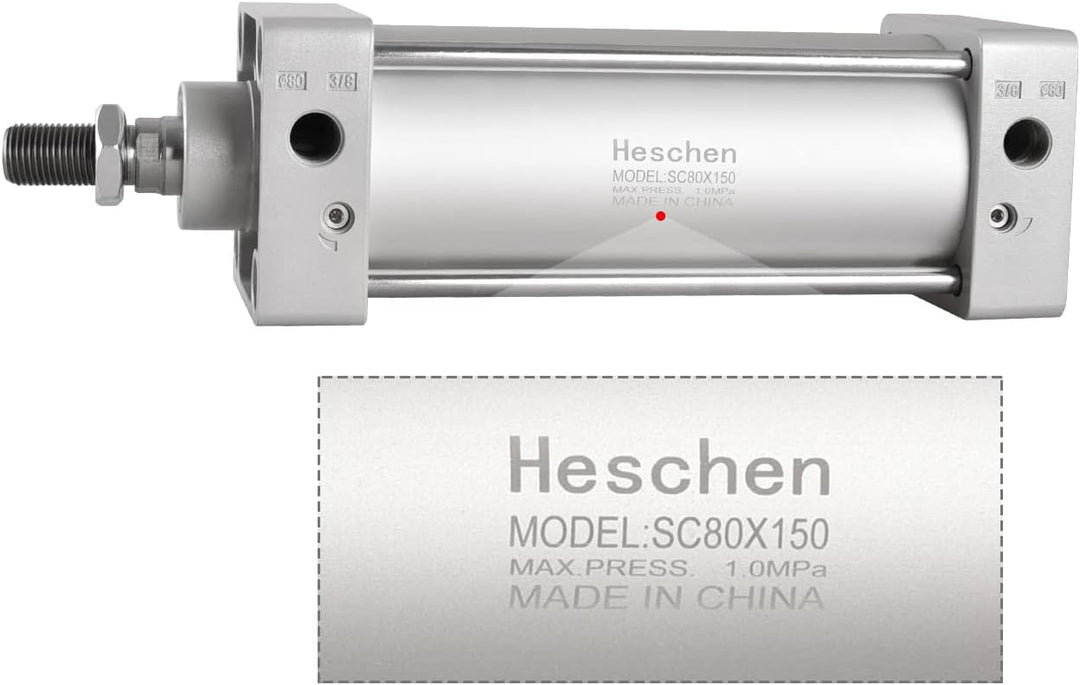Heschen Pneumatischer Standard-Luftdruckzylinder, SC 80-150, PT3/8 Anschluss, 80mm Bohrung, 150mm Hu