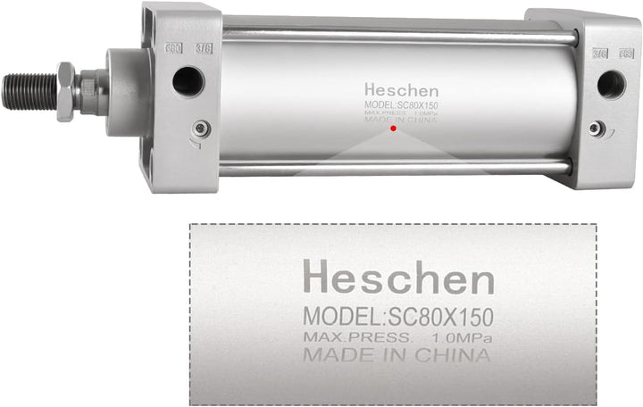 Heschen Pneumatischer Standard-Luftdruckzylinder, SC 80-150, PT3/8 Anschluss, 80mm Bohrung, 150mm Hu