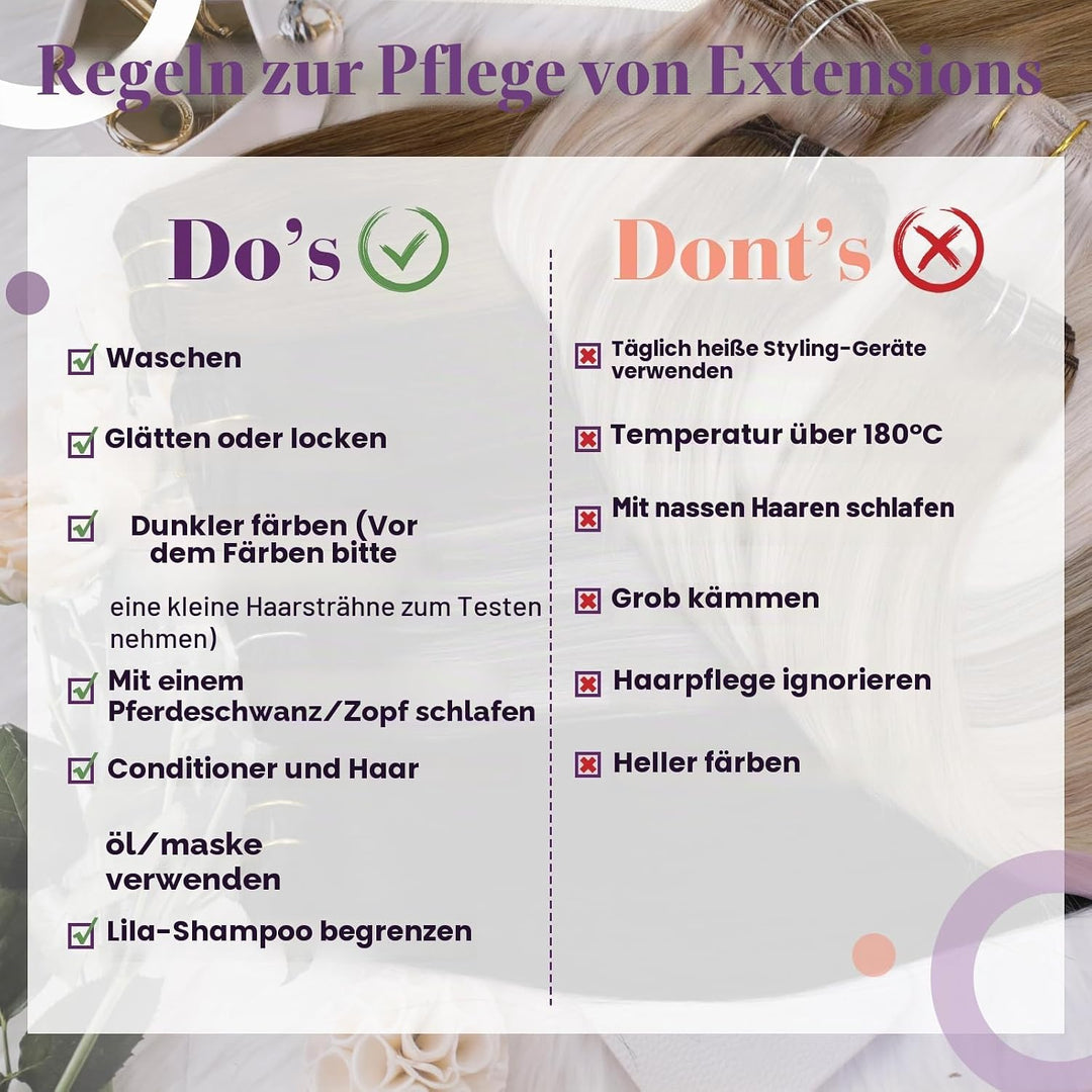 LaaVoo Extensions Echthaar mit Draht Braun Invisible Secret Wire Extensions Haarverlängerung Echthaa