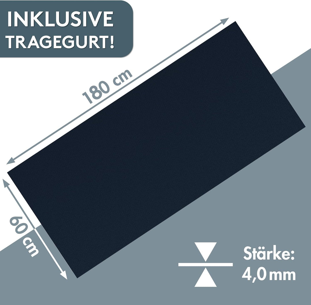 LILENO SPORTS Yoga Matte (180x60cm) inkl. Tragegurt - Sport und Yogamatte extra rutschfest in 4 mm D