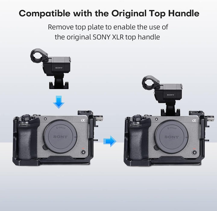 SIRUI FX30 FX3 Cage käfig für Sony FX30 FX3 mit Original XLR-Griff, HDMI-Kabelklemme, für ARRI 3/8"-