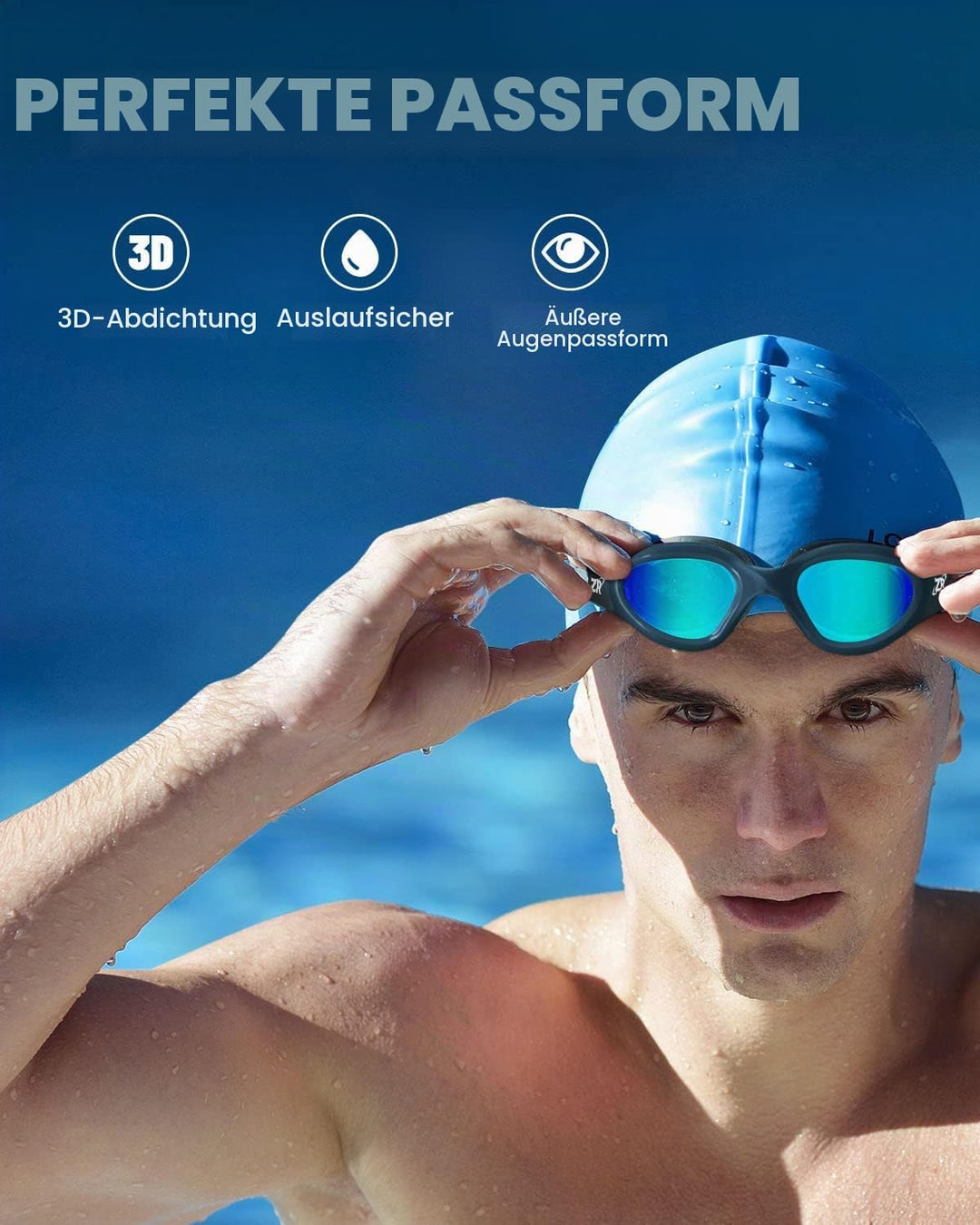 ZIONOR G1 NEW Polarisierte Schwimmbrille für Erwachsene Damen Herren – Beschlagfrei, 100% UV-Schutz,
