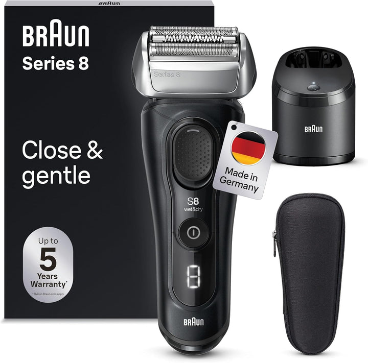 Braun Series 8 Rasierer Herren Elektrisch mit 4+1 Scherkopf, Elektrorasierer, Präzisions-Langhaarsch