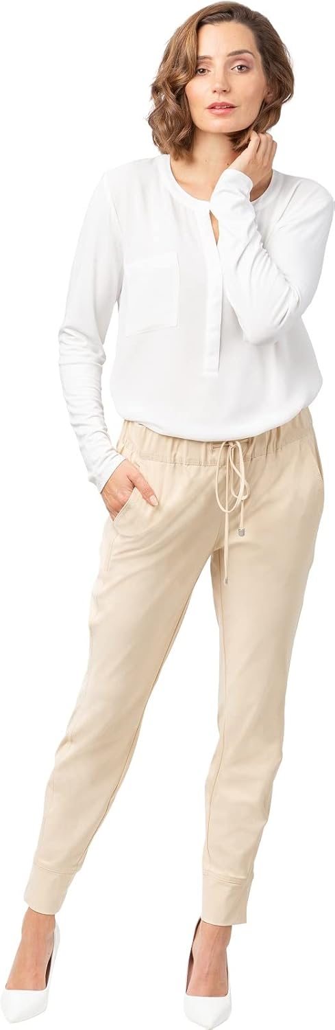 Stehmann, Roxana-748 Jogg Pant in Ultra Light High-Teg-Bi-Stretch 34 Sand, 34 Sand