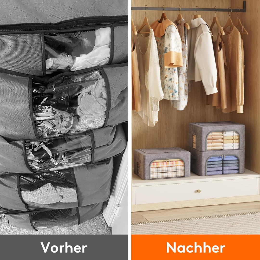Lifewit 25L Aufbewahrungsbox mit Deckel, Kleidung Aufbewahrung, Faltbare Kleideraufbewahrung mit Met