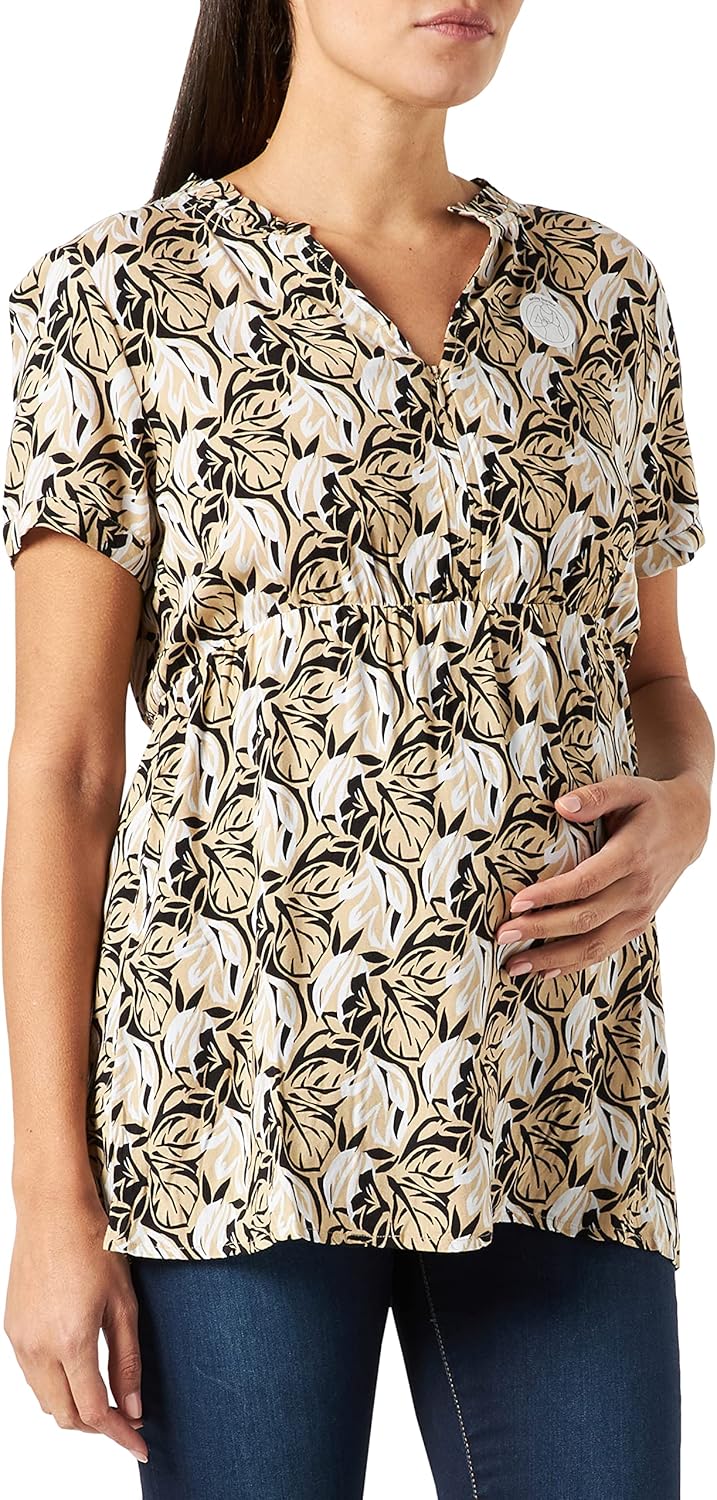 Esprit Maternity Damen Blouse Nursing Short Sleeve Allover Print Bluse 34 Gunmetal - 15, 34 Gunmetal