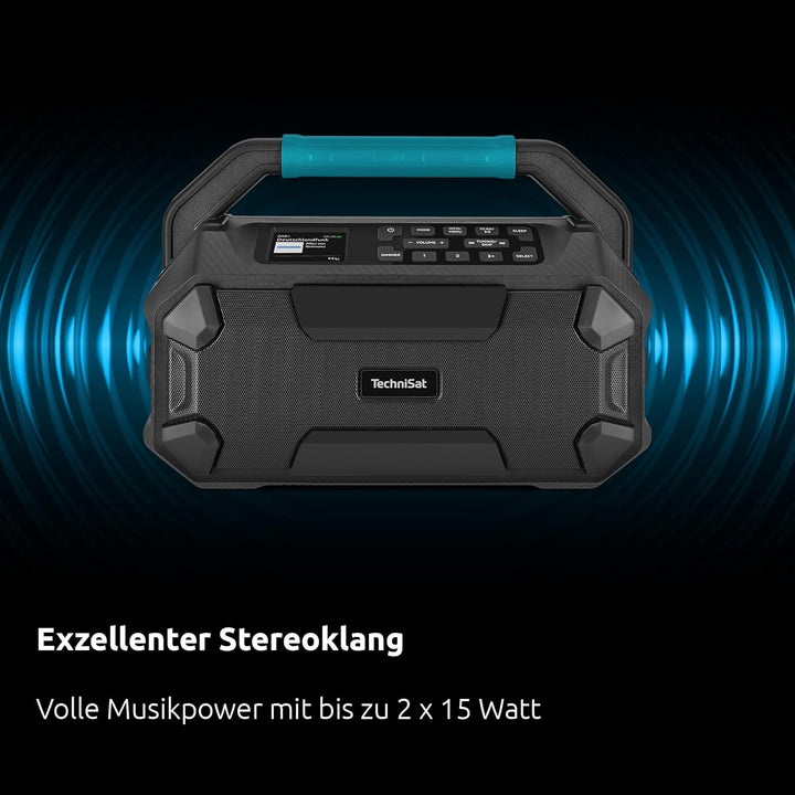 TechniSat Viola 231 OD – Makita Akku kompatibles Baustellenradio (DAB+, UKW, AUX in, Bluetooth, IPX4