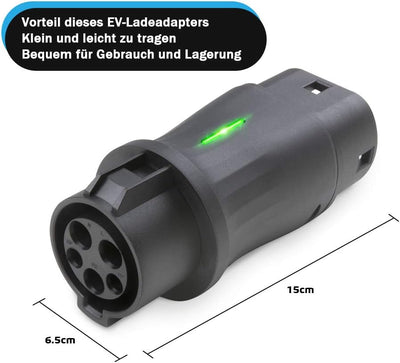 Morec EV Adapter Ladekabel für Elektrofahrzeuge Verwandelt Ihr Ladegerät Ladestation Typ 1 in Typ 2