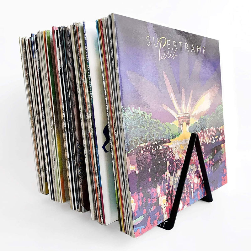 Präsentations- und Aufbewahrungshalterung für 50 Vinyl-Schallplatten (Schwarz x 2)
