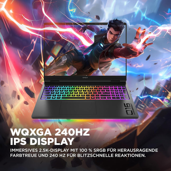 Omen MAX Gaming Laptop, 16 Zoll WQXGA Display 240Hz, AMD Ryzen AI 7 350 (8C) 50 NPU Tops - bis zu 5.