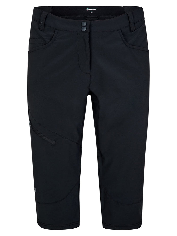 Ziener Damen Outdoor-Shorts/Rad- / Wander-Hose - atmungsaktiv,schnelltrocknend,elastisch,3/4,Knielan