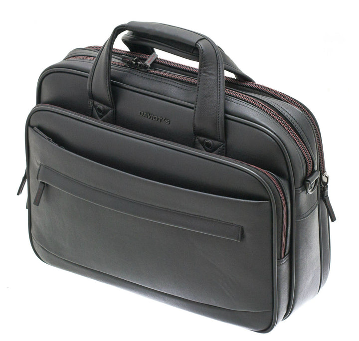 Business Schulter Arbeits Aktentasche mit Laptop-Fach 41cm lang Schwarz Bowatex