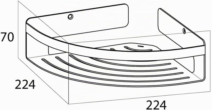 Tiger Caddy Duschkorb, Eckversion gross, Duschablage aus gebürstetem Edelstahl Edelstahl Gebürstet G