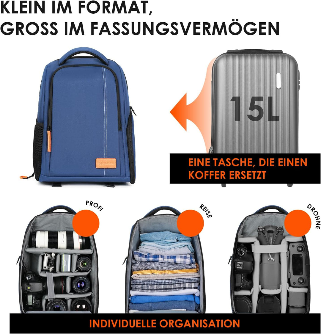 TARION Kamerarucksack Spiegelreflex Fotorucksack Wasserdicht Leicht und Kompakt Klein DSLR Rucksack