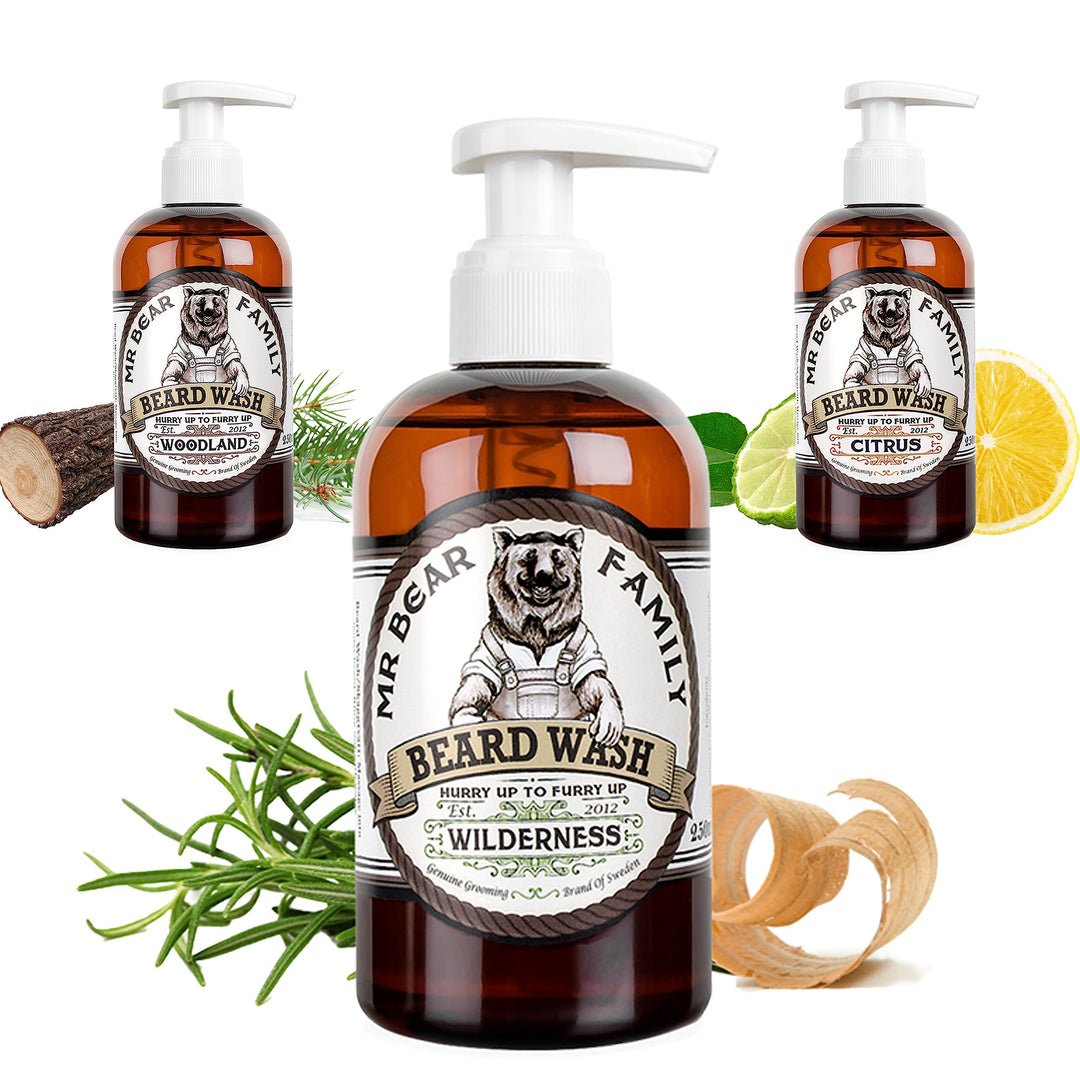 Mr Bear Family Natürliches Bartshampoo für Männer 250ml - Wilderness - mehr Feuchtigkeit für einen v