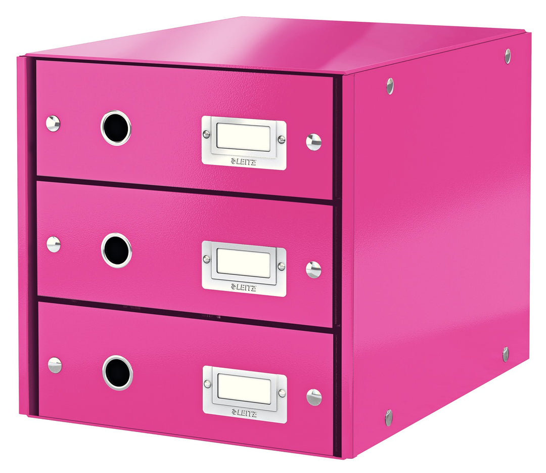 Leitz, Schubladenbox, Pink, 3 Schubladen, A4, Click & Store, 60480023 3 Schubladen Pink, 3 Schublade