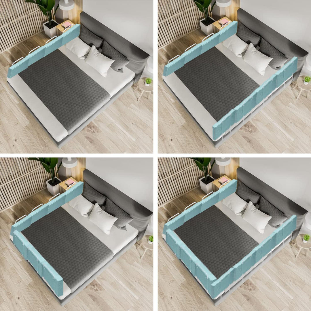 Ikodm Bettgitter 3x60cm rausfallschutz Bett,Bettschutzgitter für Kinder 5-Loch Höhenverstellbar Bett