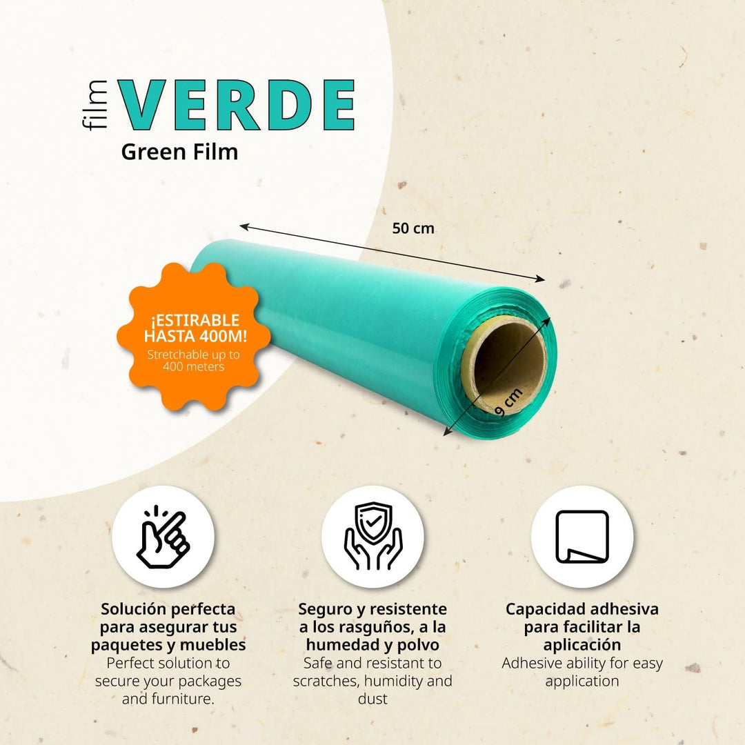 Stretch-Verpackungsfolie, grüne Kunststofffolie zum Verpacken, schützende Kunststoffrolle für Versan