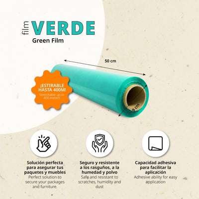 Stretch-Verpackungsfolie, grüne Kunststofffolie zum Verpacken, schützende Kunststoffrolle für Versan