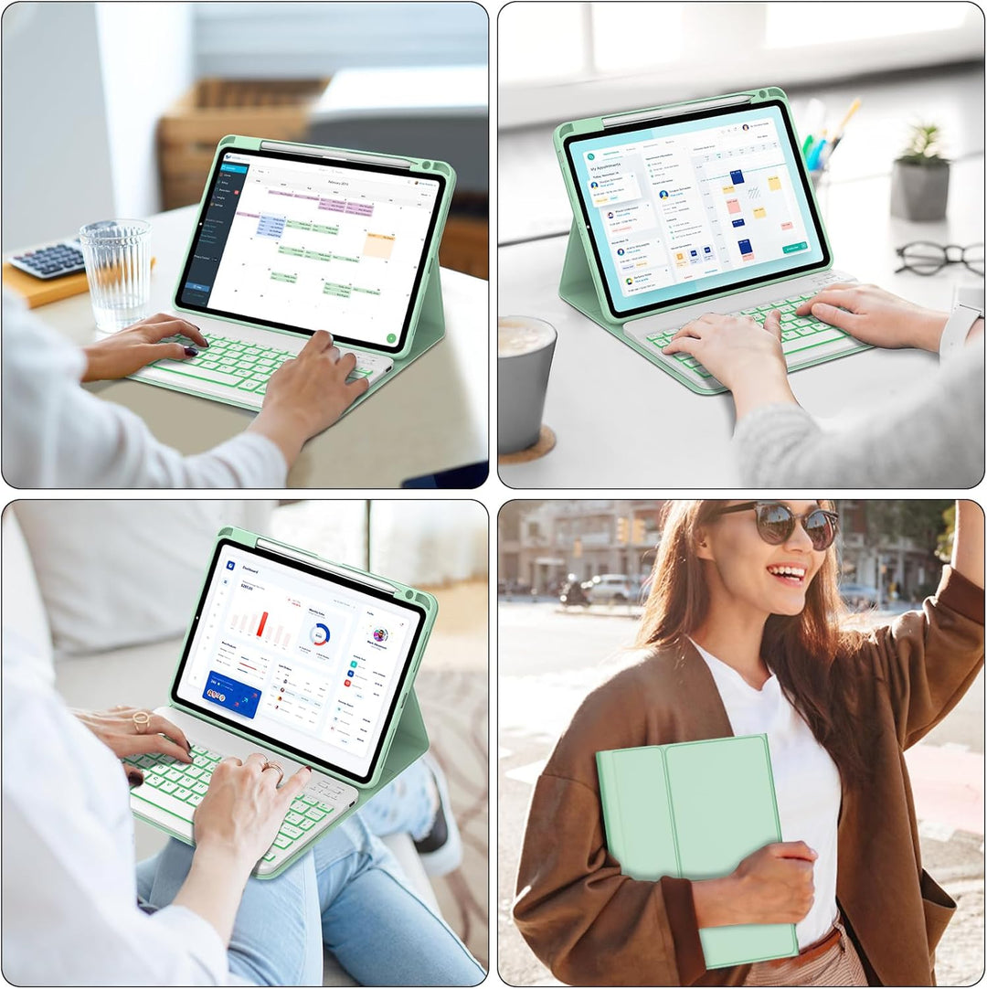 IVEOPPE Tastatur für iPad Air 13 (2025/2024), Hülle mit Tastatur für iPad air 13 Zoll M3/M2, 7-Farbi