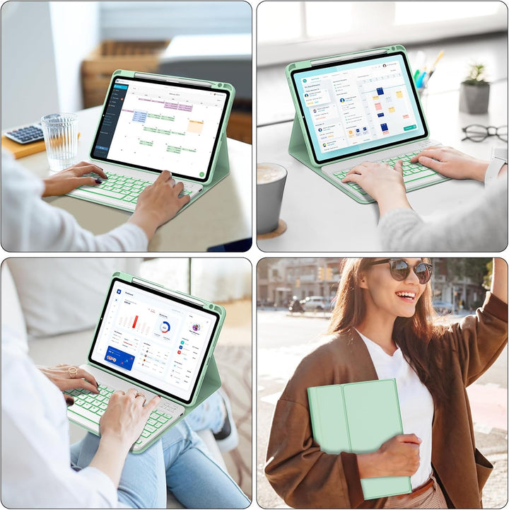 IVEOPPE Tastatur für iPad Air 13 (2025/2024), Hülle mit Tastatur für iPad air 13 Zoll M3/M2, 7-Farbi