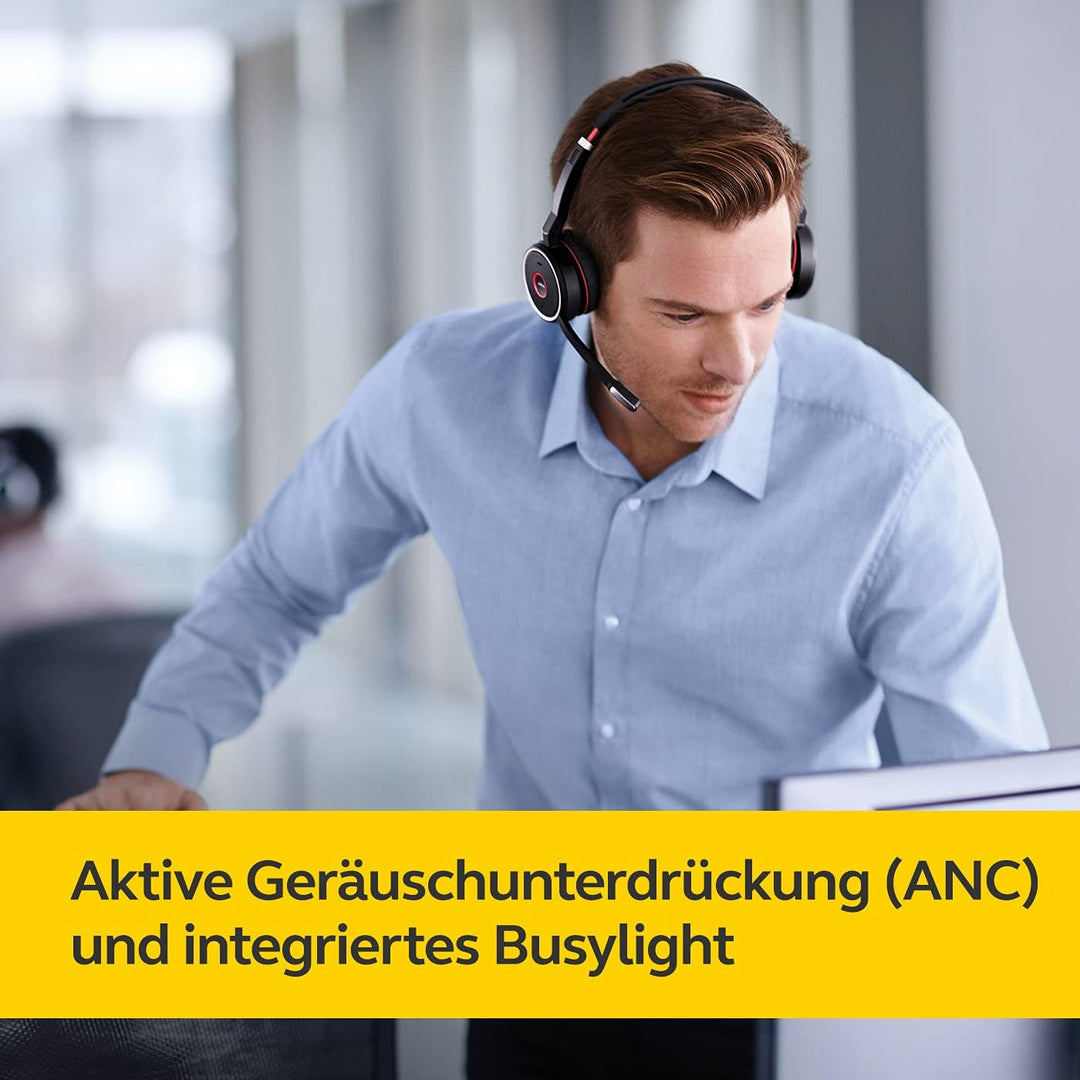 Jabra Evolve 75 MS Duo - Zertifiziert für Skype for Business StereoHeadset inkl. Link 370 - B-Ware J
