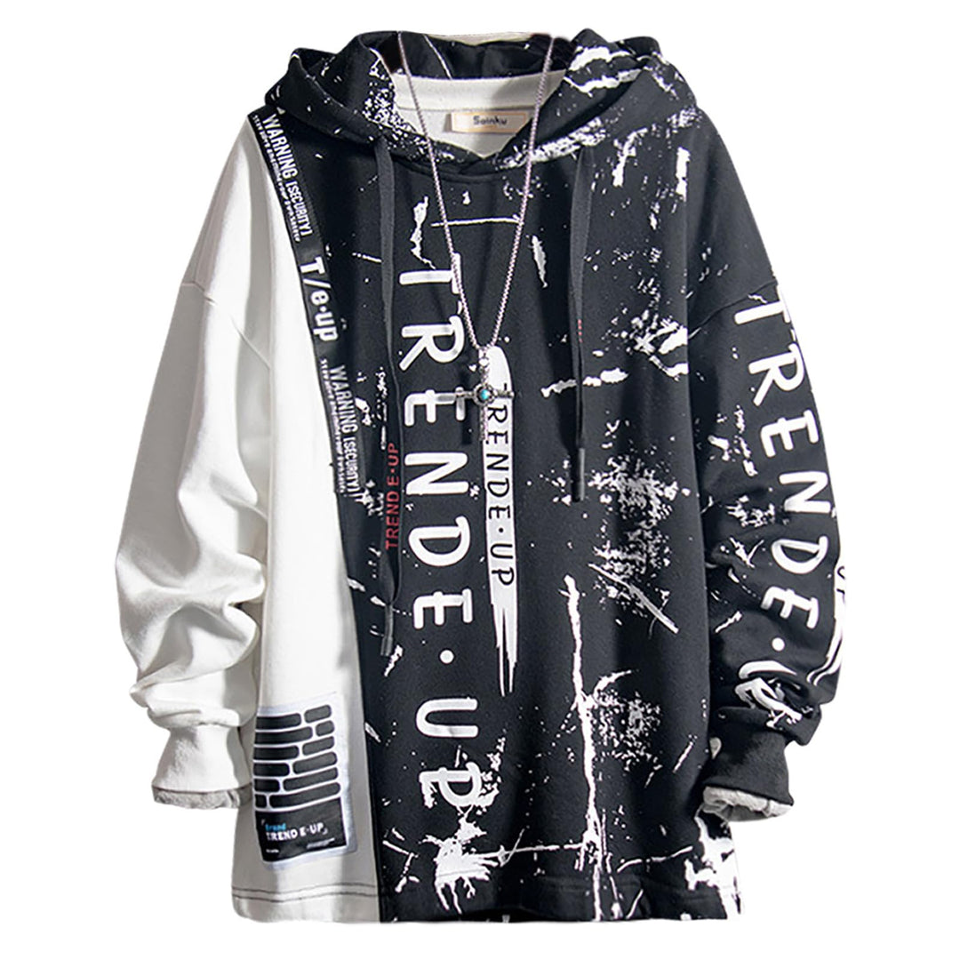 Hoodie Herren Techwear Kapuzenpullover Pullover Hip Hop Streetwear Patchwork Sweatshirt Unisex S Sch