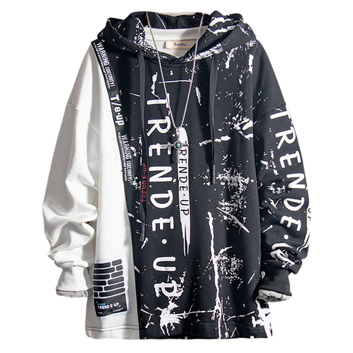 Hoodie Herren Techwear Kapuzenpullover Pullover Hip Hop Streetwear Patchwork Sweatshirt Unisex S Sch