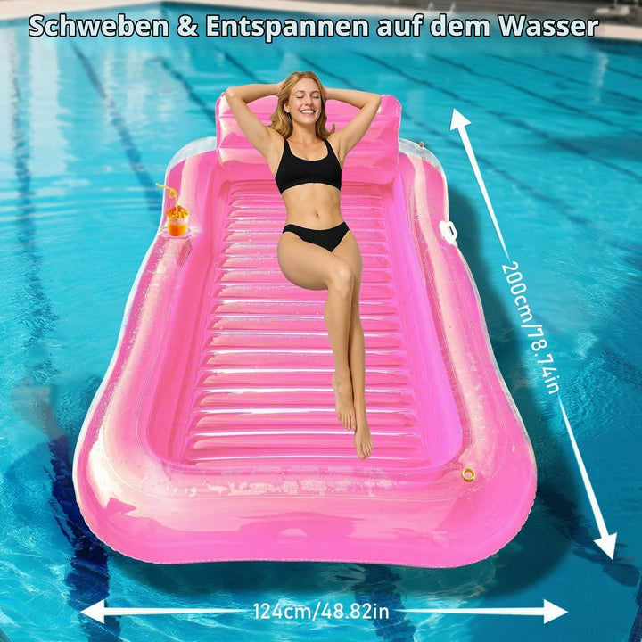 Luftmatratze Pool Erwachsene,Aufblasbar Schwimmmatratze mit Eingebautem Sprinkler,Pool Aufblasbares