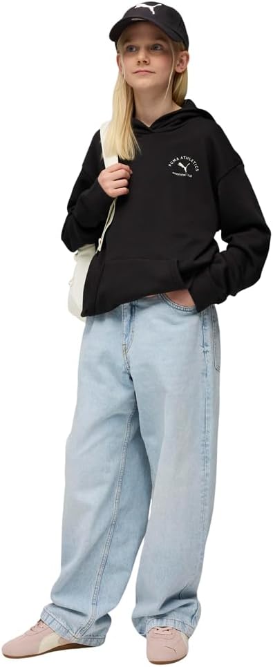 PUMA Mädchen Class Relaxed Hoodie Tr G Sweatshirt (1er Pack) 140 Puma Schwarz, 140 Puma Schwarz