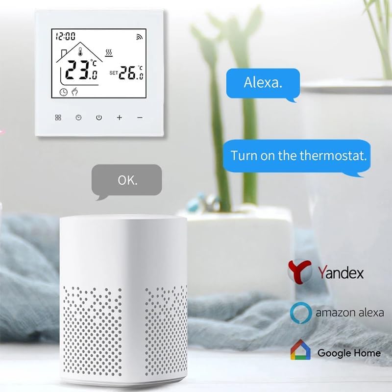 M4 Smart Wi-Fi Thermostat for Water & Underfloor Heating, 230V Digital Wall Thermostat, Tuya App Con