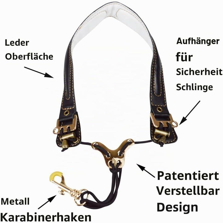 adorence Premium Saxophon Gurt (handgefertigt mit echtem Leder, atmungsaktivem Polster und Metallhak