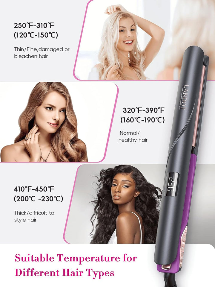 LANDOT Glätteisen &amp; Styler für Glattes, Geschmeidiges &amp; Weiches Haar mit Verbesserter Glanz - Haargl