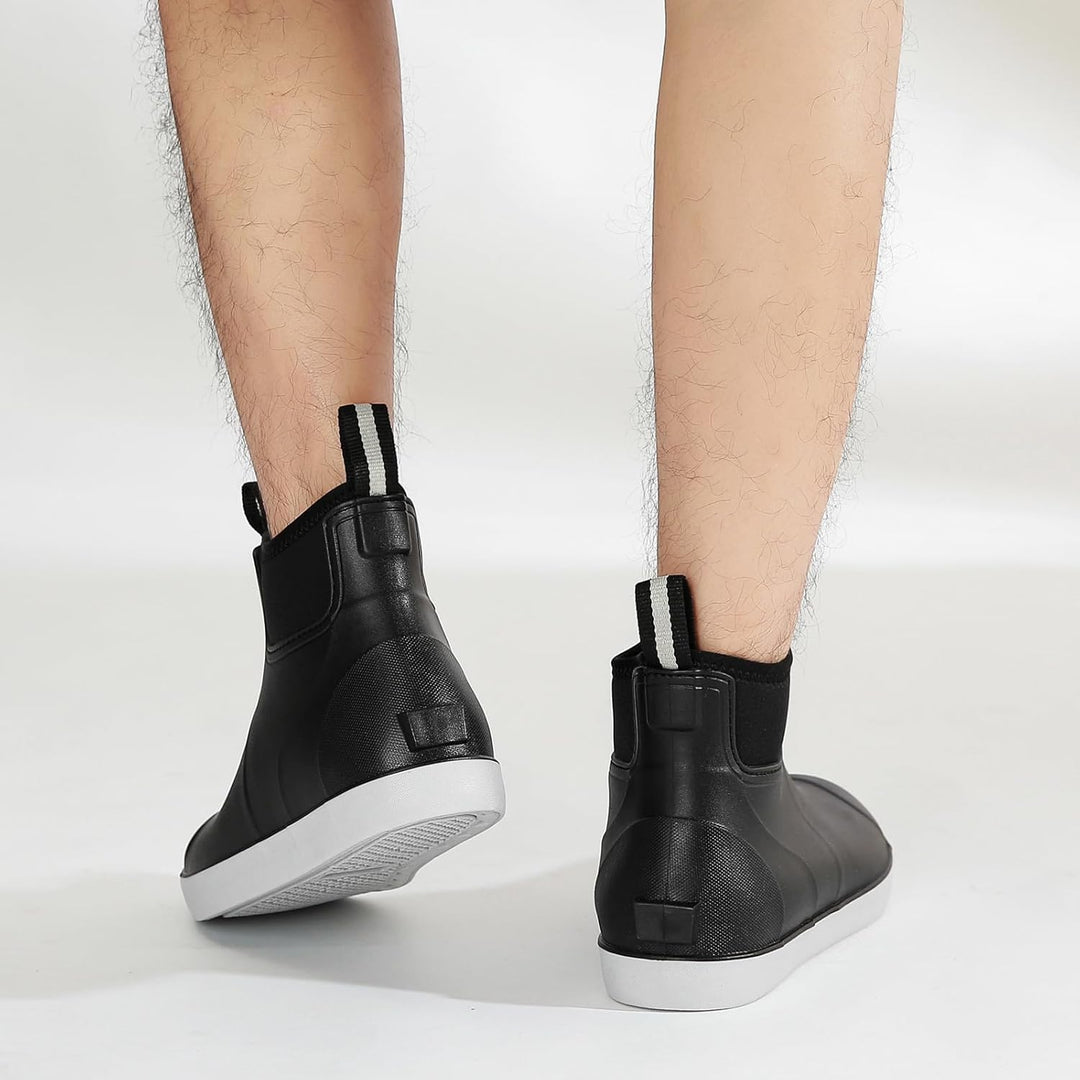 Rumkok Gummistiefel Herren Halbhoch, Grundlegend Wasserdicht Atmungsaktiv Stiefeletten, Anti-Rutsch
