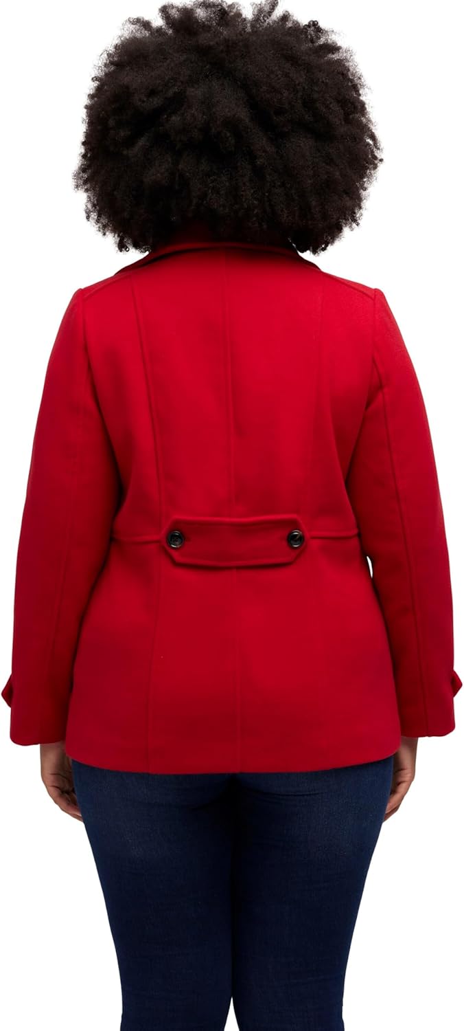Ulla Popken Damen grosse Grössen Übergrössen Plus Size Jacke, doppelreihig, Stehkragen/Klappkragen 8