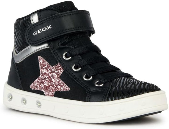 Geox Mädchen J Skylin GirlSneaker 29 EU Black Dk Pink, 29 EU Black Dk Pink