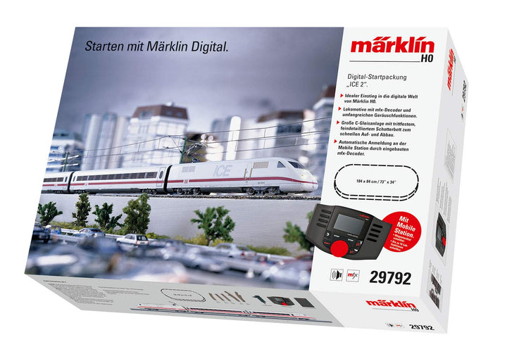 Märklin 29792 ‐ Digital-Startpackung ICE 2, Spur H0 Modelleisenbahn, viele Soundfunktionen, mit Mobi