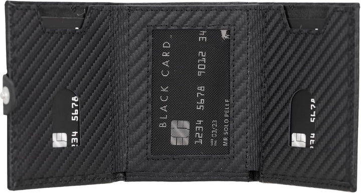 Solo Pelle NEU Slim Wallet mit Münzfach [12 Karten] Slimwallet Riva [RFID-Schutz] Kartenetui mit Mün