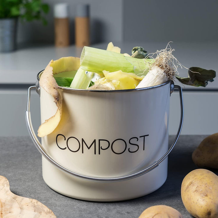 Navaris Komposteimer Mülleimer Abfalleimer für Biomüll - 5l Eimer für Müll - Bioabfallbehälter mit S