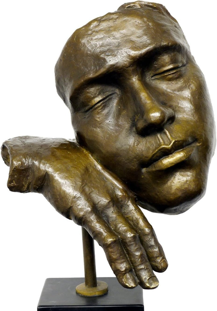 Moderne Kunst Skulptur - Bronzefigur - Der Schlafende - signiert - 100% Bronze - Deko Figur - Wohnde