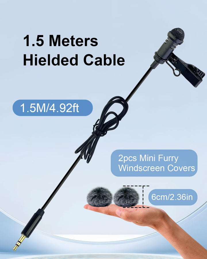 2 Stück Wired Lavalier Mikrofons für DJI Mic 1/2 für Rode Wireless GO II 2, 3,5-mm-TRS-Kondensato mi